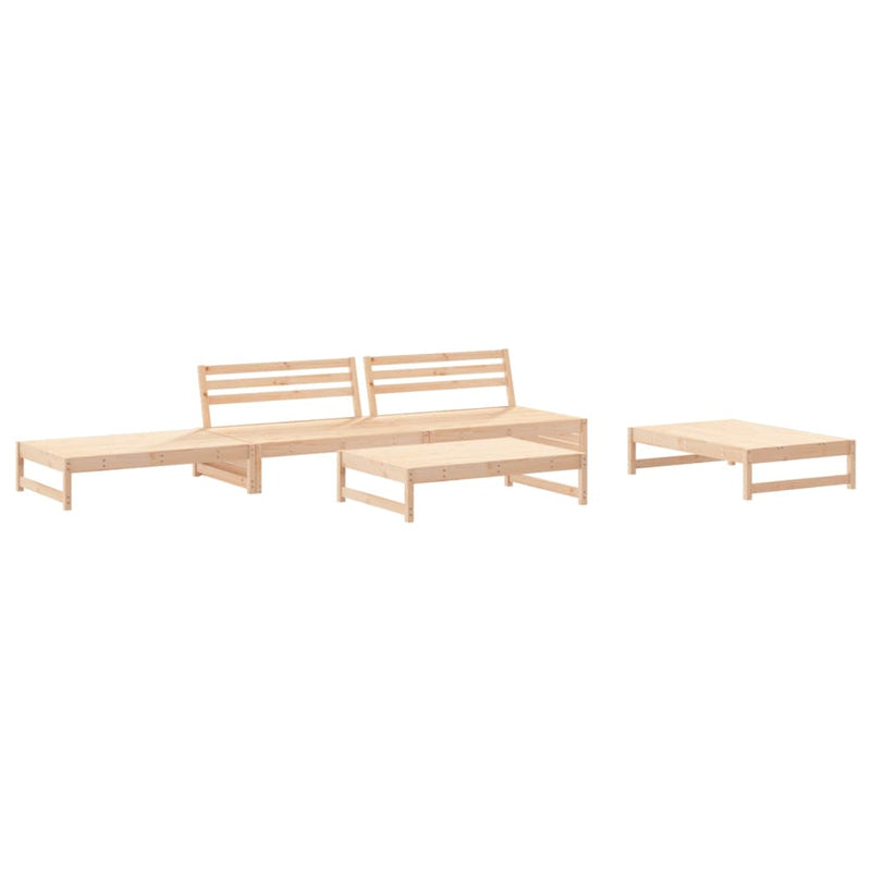 vidaXL 5 Piece Garden Lounge Set with Cushions Solid Wood