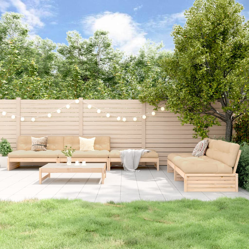 vidaXL 6 Piece Garden Lounge Set with Cushions Solid Wood