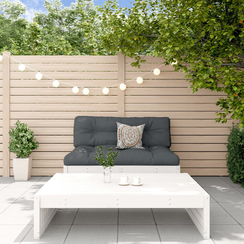 vidaXL 2 Piece Garden Lounge Set with Cushions White Solid Wood