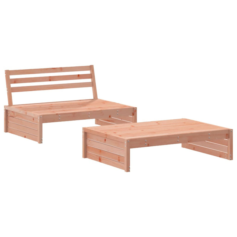 vidaXL 2 Piece Garden Lounge Set with Cushions Solid Wood Douglas