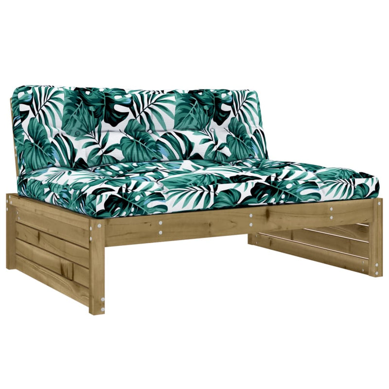 vidaXL 2 Piece Garden Lounge Set with Cushions Impregnated Wood Pine