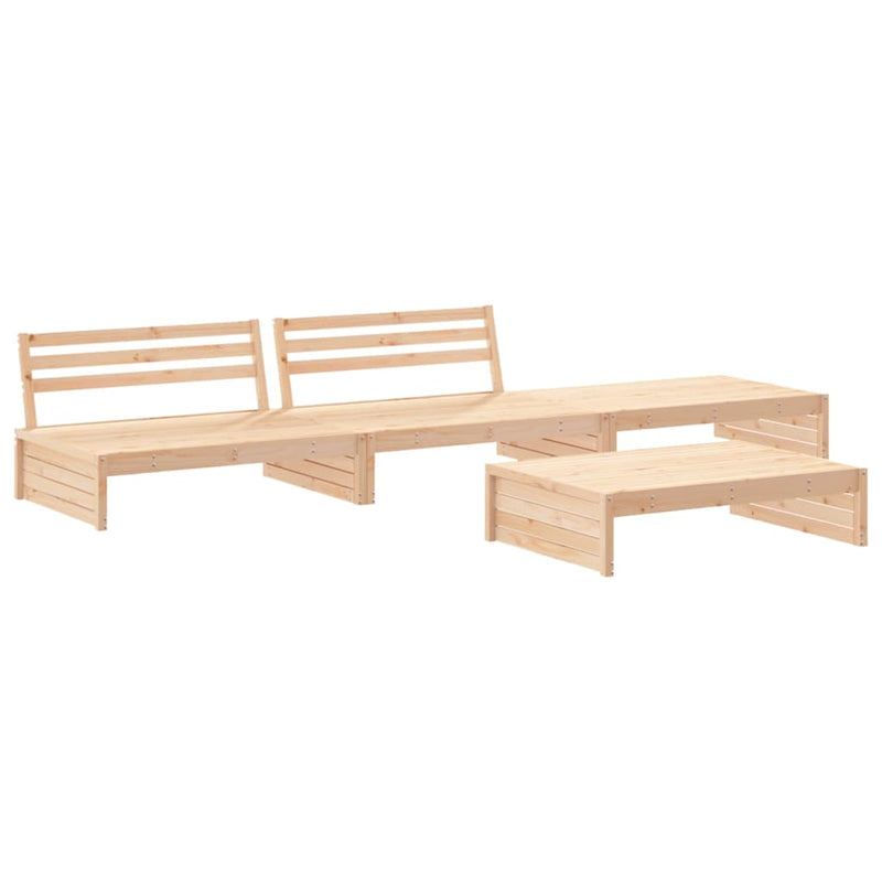vidaXL 4 Piece Garden Lounge Set with Cushions Solid Wood