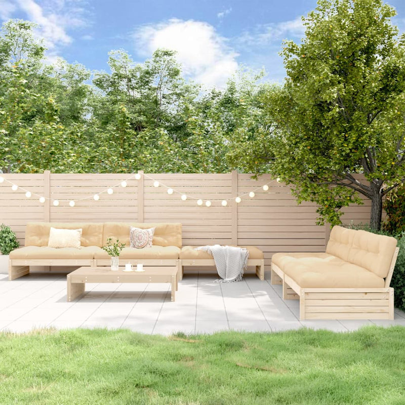 vidaXL 6 Piece Garden Lounge Set with Cushions Solid Wood