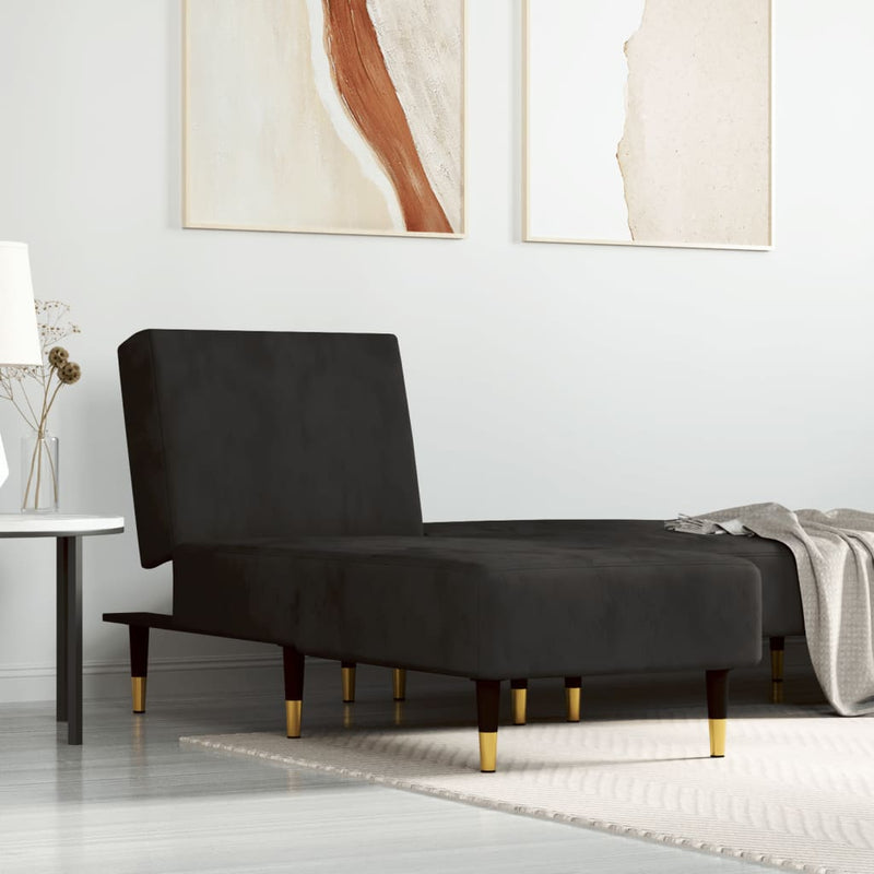 Chaise Longue Black Velvet