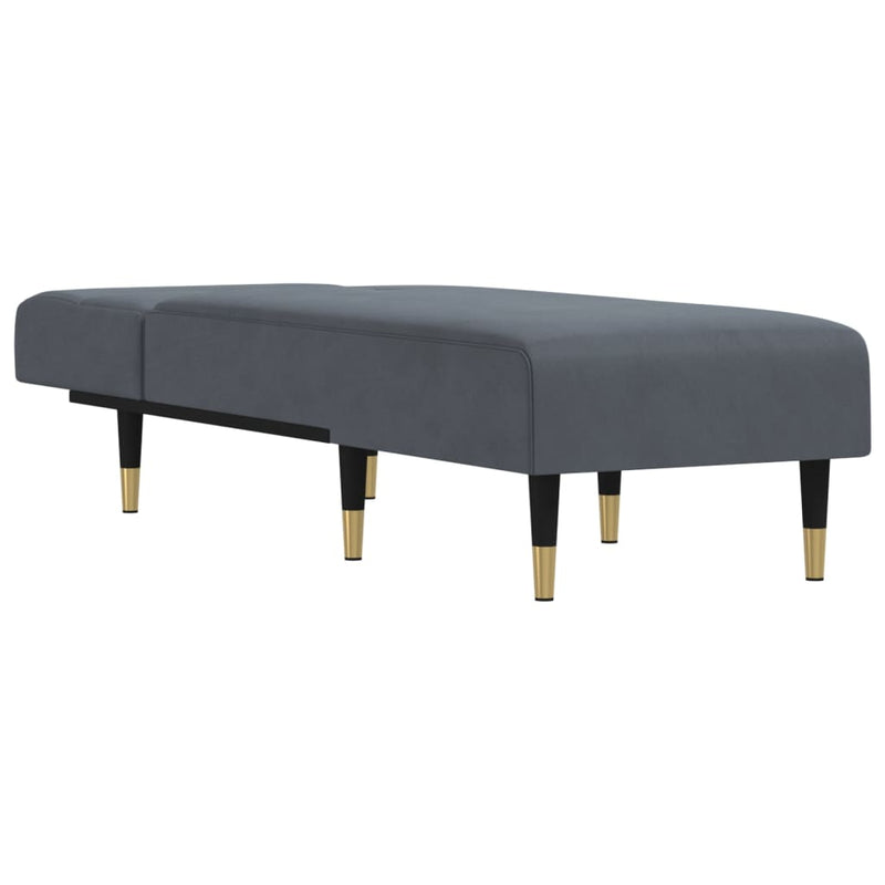 Chaise Longue Dark Grey Velvet