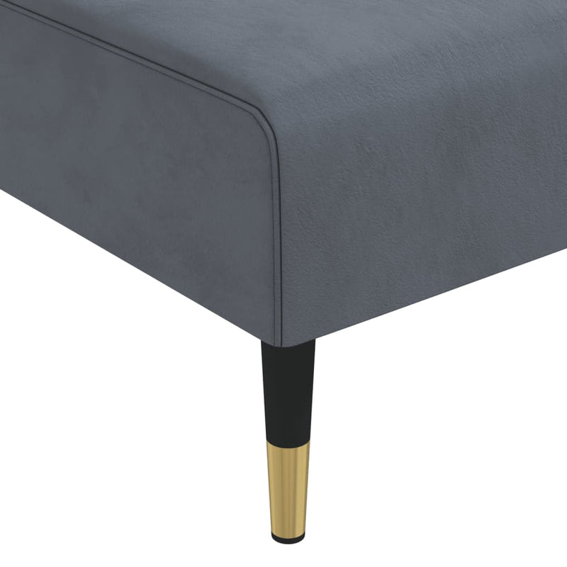 Chaise Longue Dark Grey Velvet