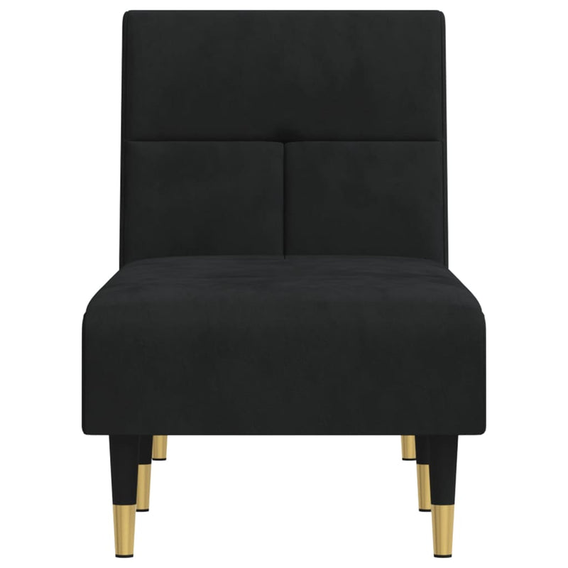 Chaise Longue Black Velvet