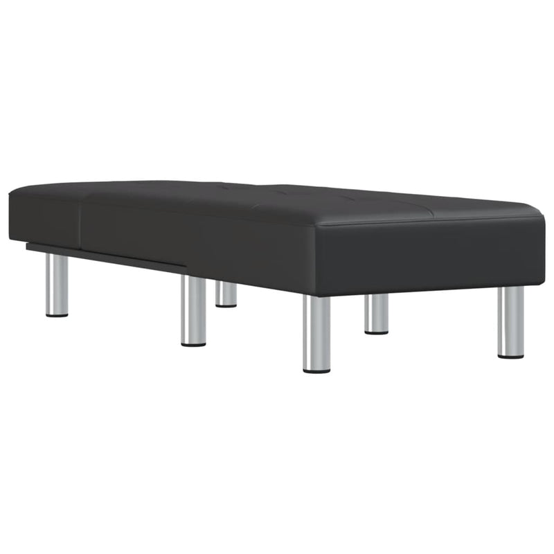 Chaise Longue Black Faux Leather