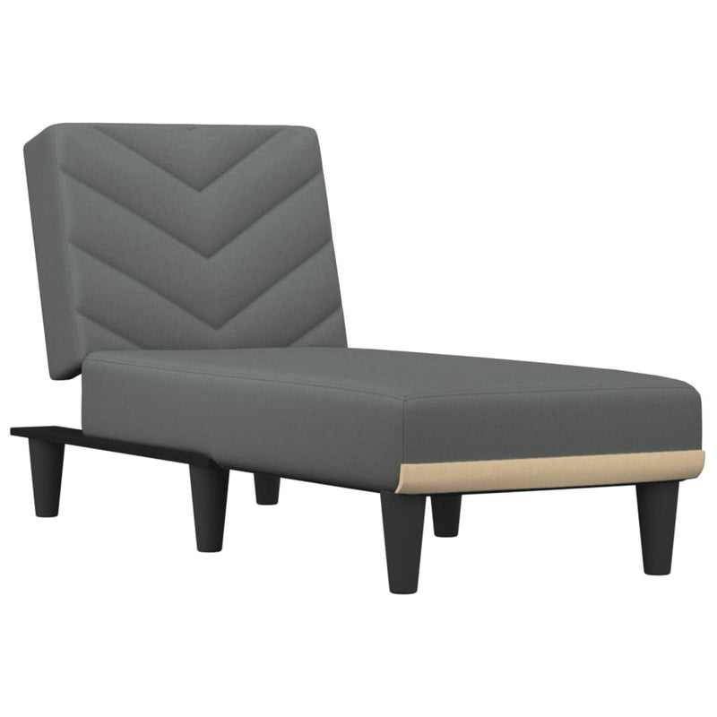 vidaXL Chaise Longue Dark Grey Fabric