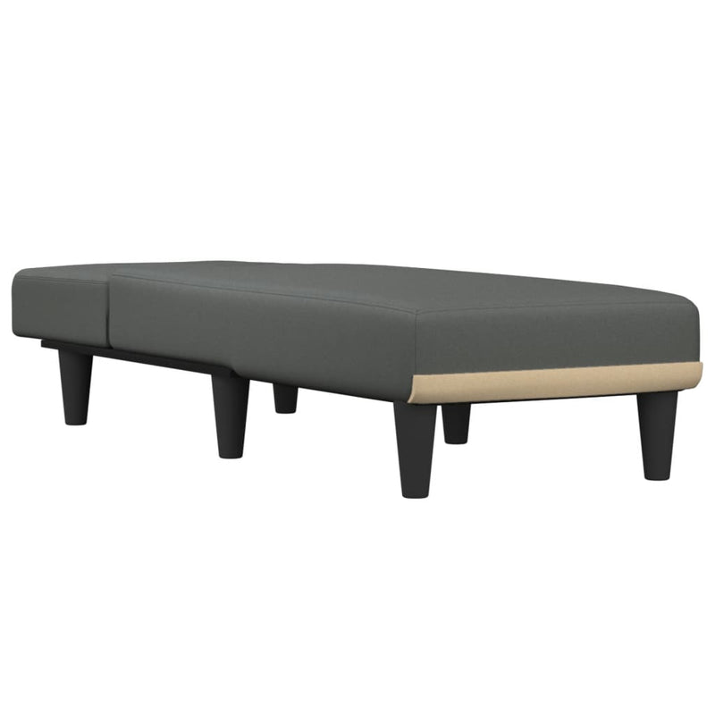 vidaXL Chaise Longue Dark Grey Fabric