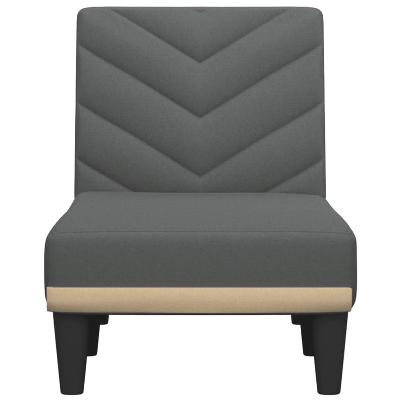 vidaXL Chaise Longue Dark Grey Fabric