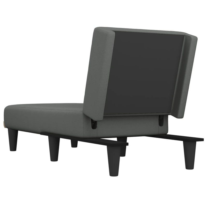vidaXL Chaise Longue Dark Grey Fabric