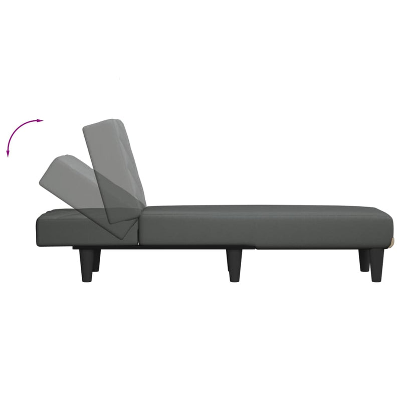vidaXL Chaise Longue Dark Grey Fabric