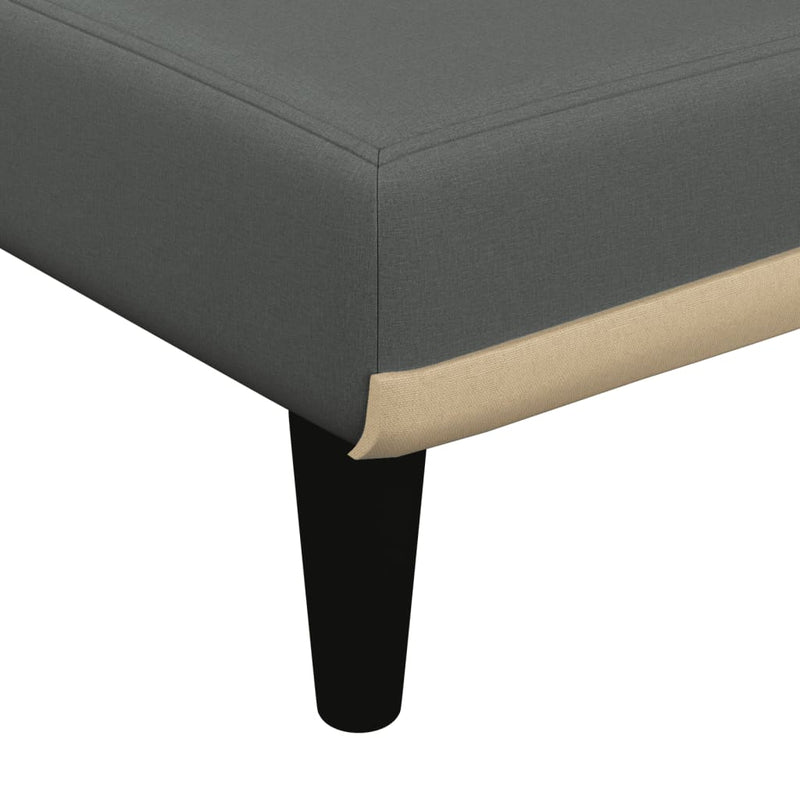 vidaXL Chaise Longue Dark Grey Fabric