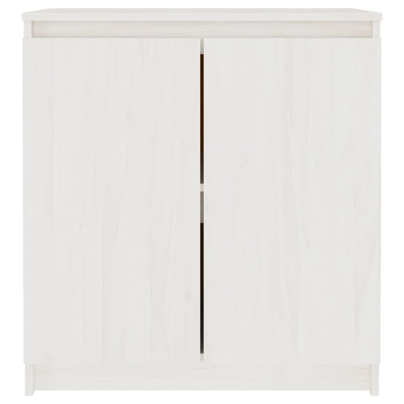 vidaXL Side Cabinet White 60x36x65 cm Solid Wood Pine