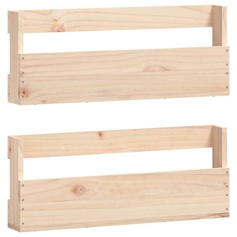 Wall-mounted Shoe Racks 2 pcs 59x9x23 cm Solid Wood Pine