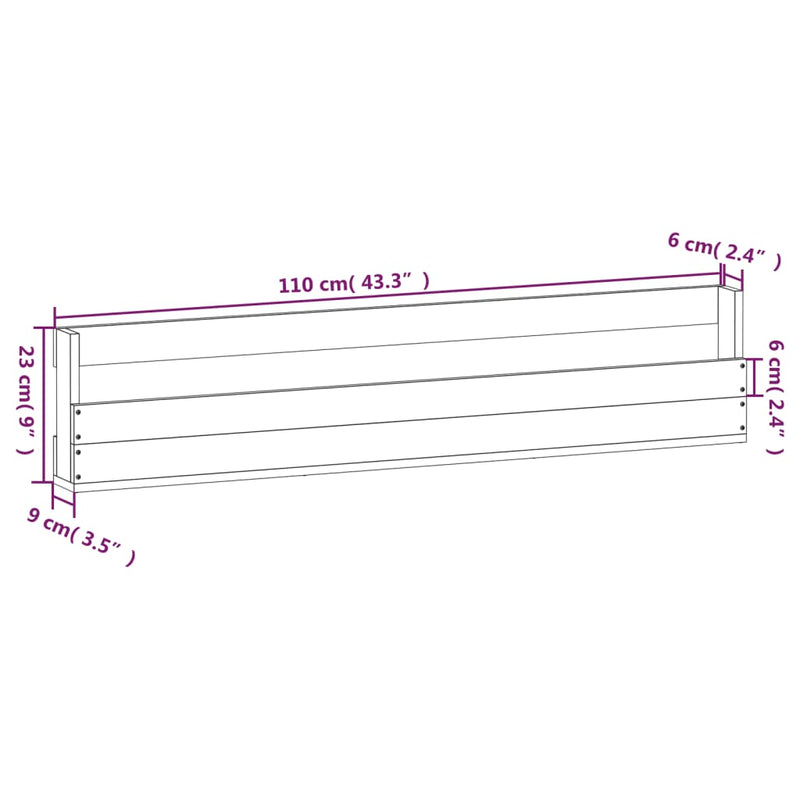 Wall-mounted Shoe Racks 2 pcs 110x9x23 cm Solid Wood Pine