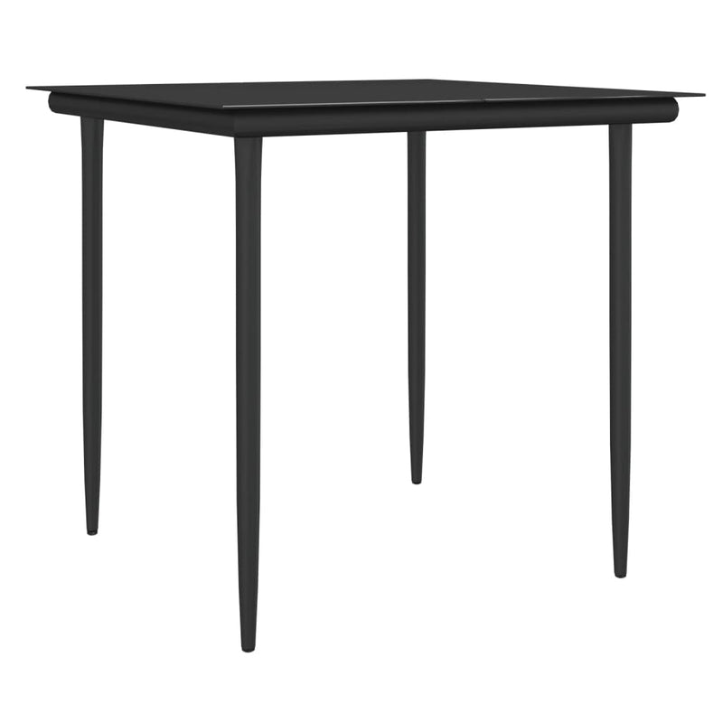 vidaXL 5 Piece Garden Dining Set with Cushions Poly Rattan and Steel