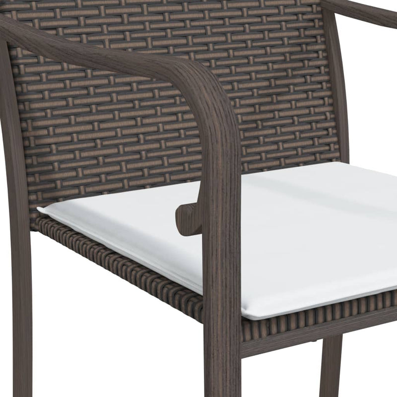 vidaXL 5 Piece Garden Dining Set with Cushions Poly Rattan and Steel