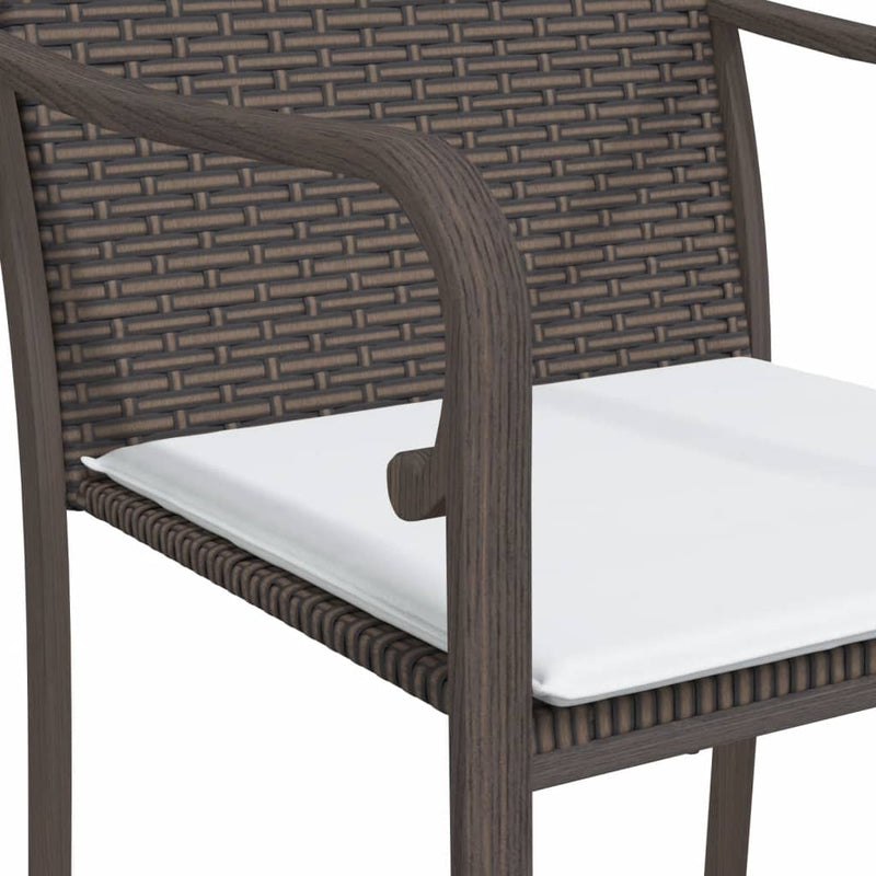 vidaXL 5 Piece Garden Dining Set with Cushions Poly Rattan and Steel