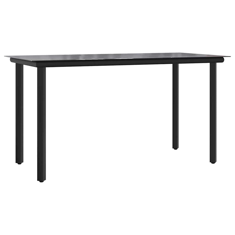 vidaXL 7 Piece Garden Dining Set Black Textilene and Steel