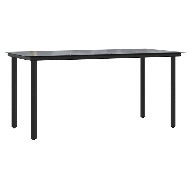 vidaXL 7 Piece Garden Dining Set Black Textilene and Steel