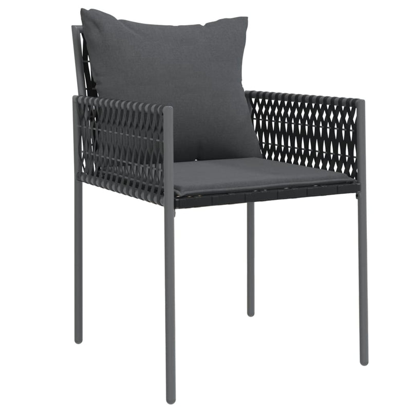 vidaXL 5 Piece Garden Dining Set with Cushions Poly Rattan and Steel