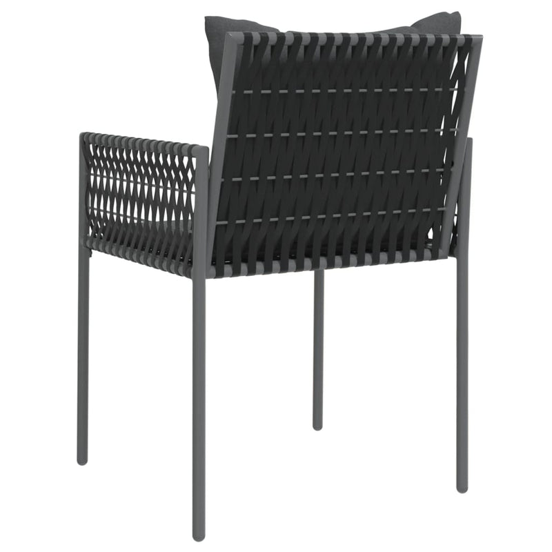 vidaXL Garden Chairs with Cushions 4 pcs Black 54x61x83 cm Poly Rattan