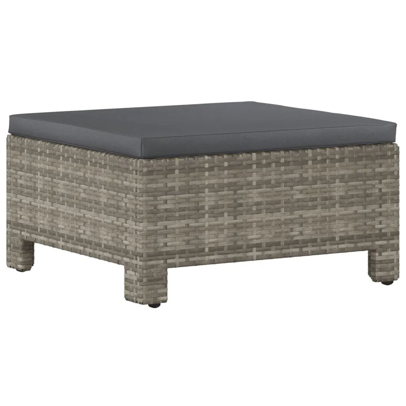 5 Piece Garden Lounge Set with Cushions Grey Poly Rattan