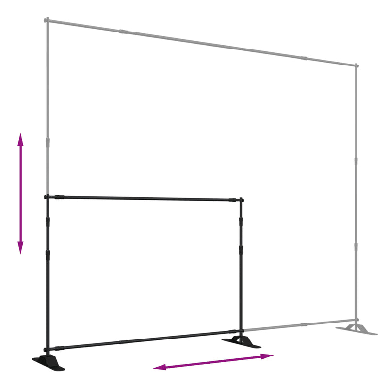 Backdrop Stands 2 pcs Black 305x243 cm Steel