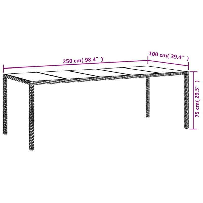 vidaXL 9 Piece Garden Dining Set with Cushions Grey Poly Rattan