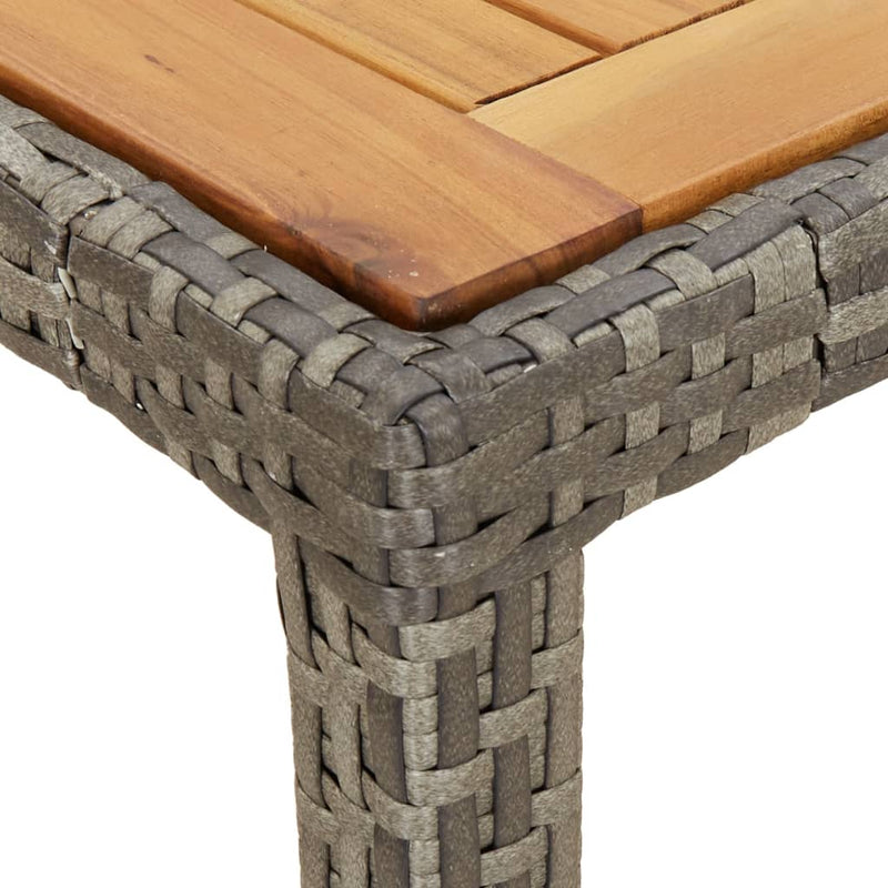 vidaXL 3 Piece Garden Dining Set with Cushions Grey Poly Rattan
