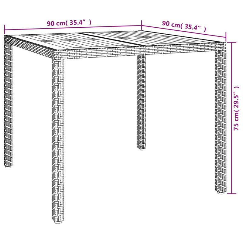 vidaXL 3 Piece Garden Dining Set with Cushions Grey Poly Rattan