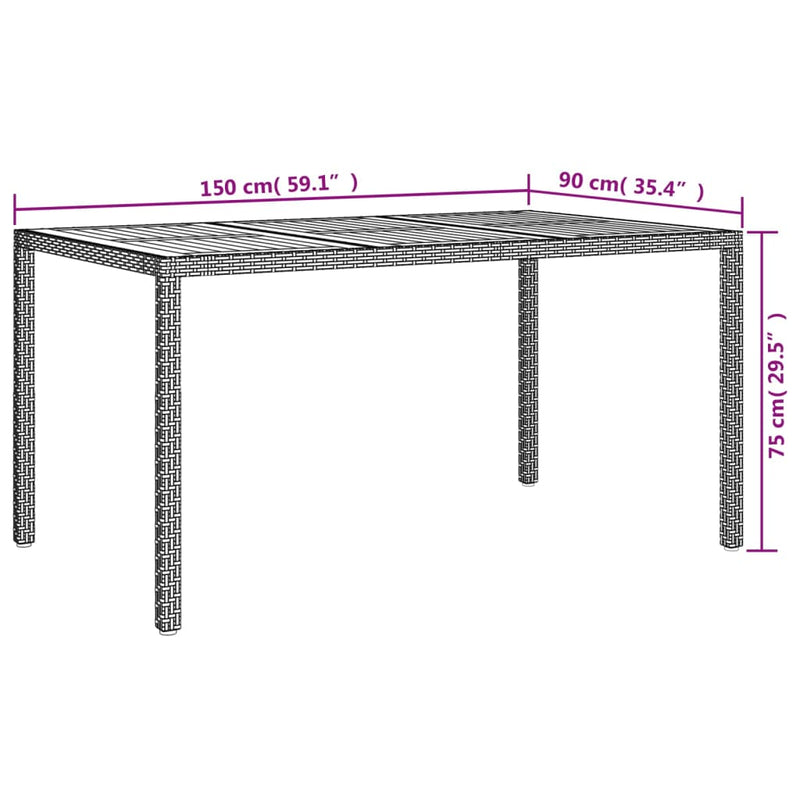 vidaXL 7 Piece Garden Dining Set with Cushions Grey Poly Rattan