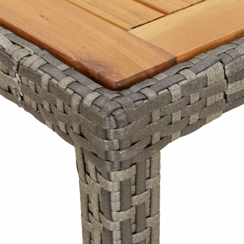 vidaXL 7 Piece Garden Dining Set with Cushions Grey Poly Rattan