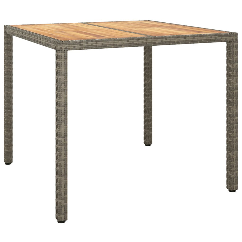 vidaXL 3 Piece Garden Dining Set with Cushions Grey Poly Rattan