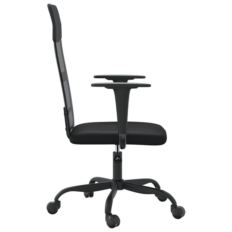 Office Chair Height Adjustable Black Mesh Fabric and Faux Leather