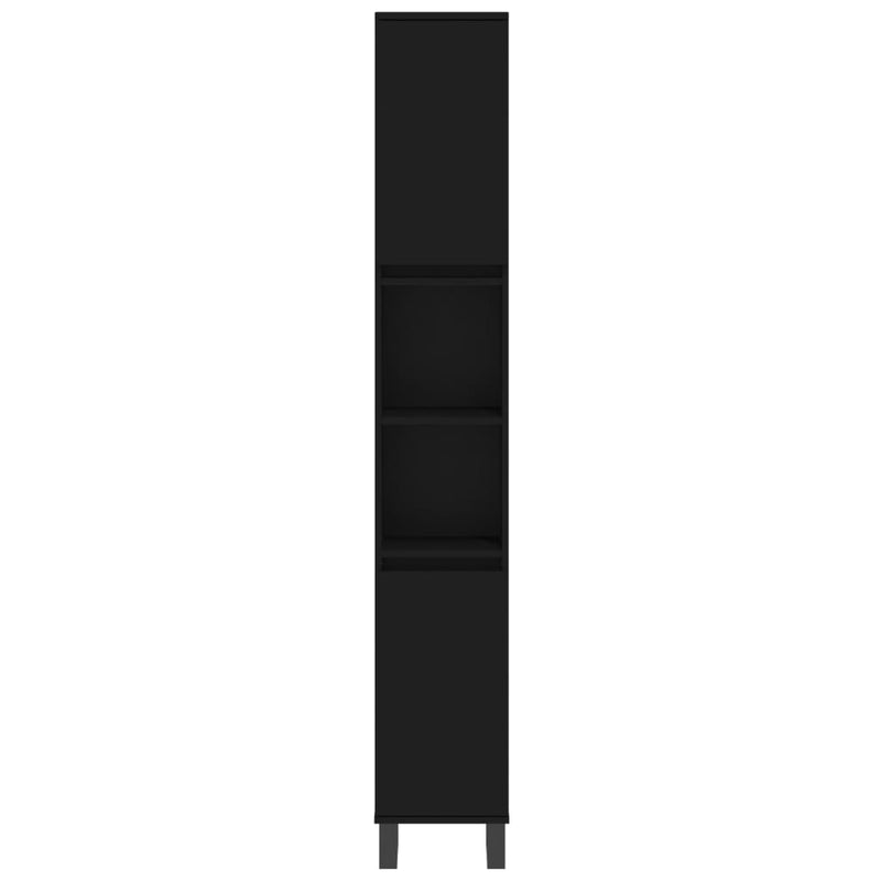 vidaXL Bathroom Cabinet Black 30x30x190 cm Engineered Wood