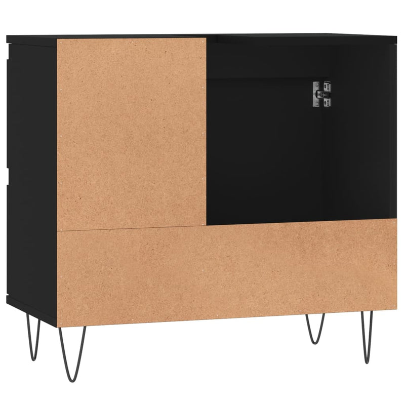 vidaXL Bathroom Cabinet Black 65x33x60 cm Engineered Wood
