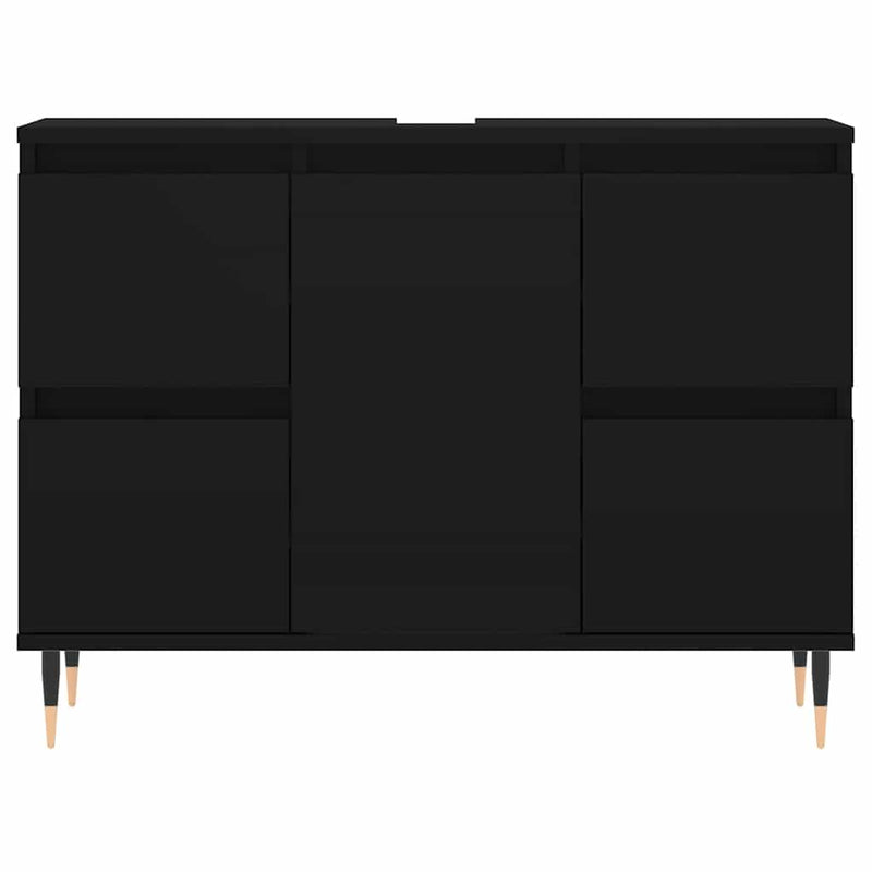 vidaXL Bathroom Cabinet Black 80x33x60 cm Engineered Wood