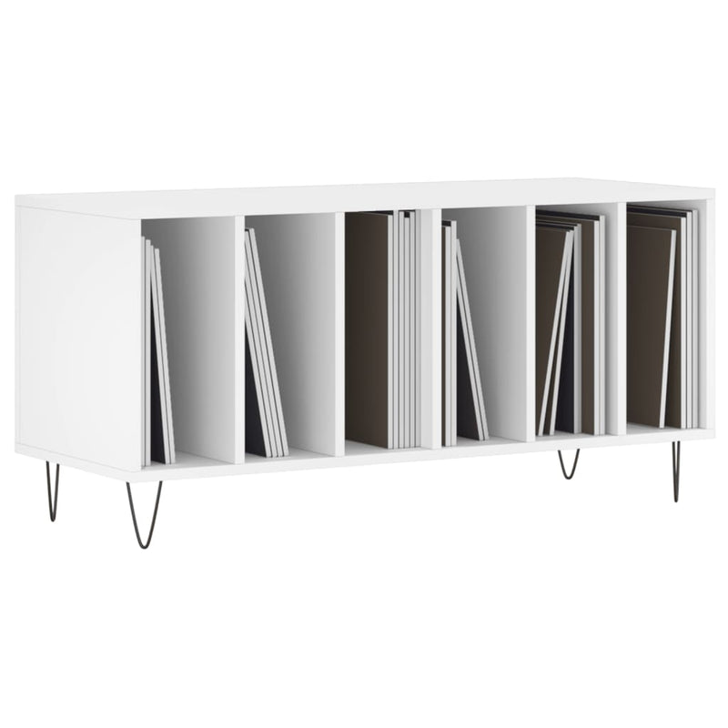 vidaXL Record Cabinet White 100x38x48 cm Engineered Wood