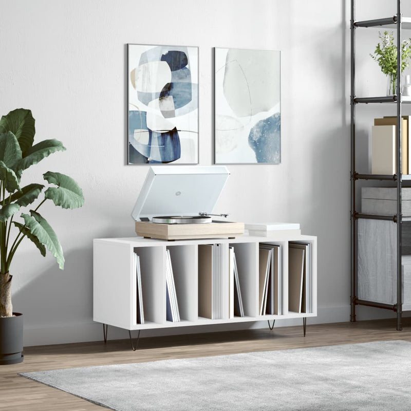 vidaXL Record Cabinet White 100x38x48 cm Engineered Wood