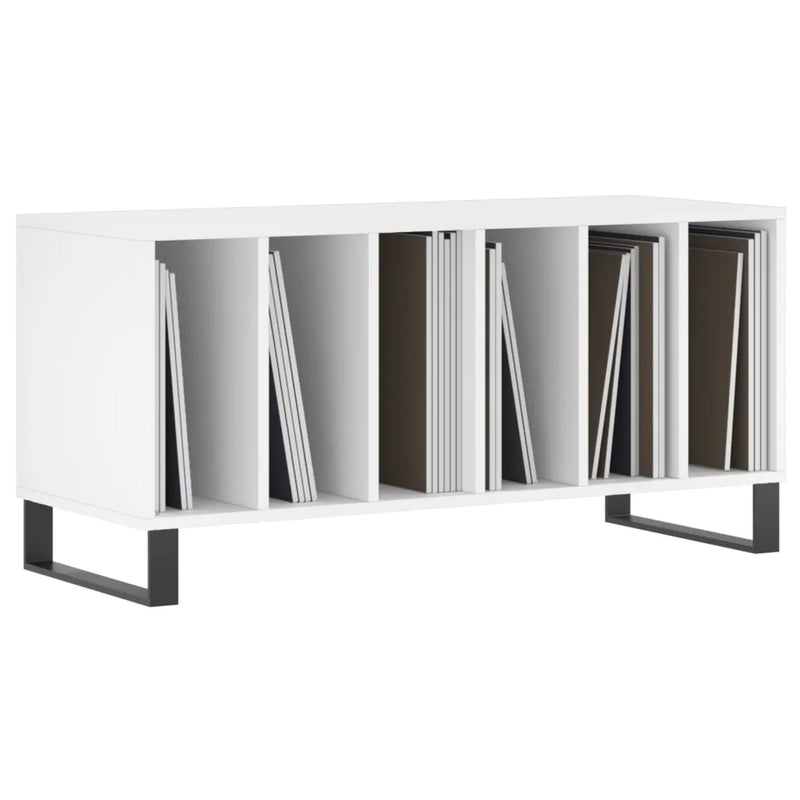 Record Cabinet White 100x38x48 cm Engineered Wood