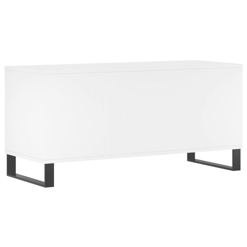 Record Cabinet White 100x38x48 cm Engineered Wood