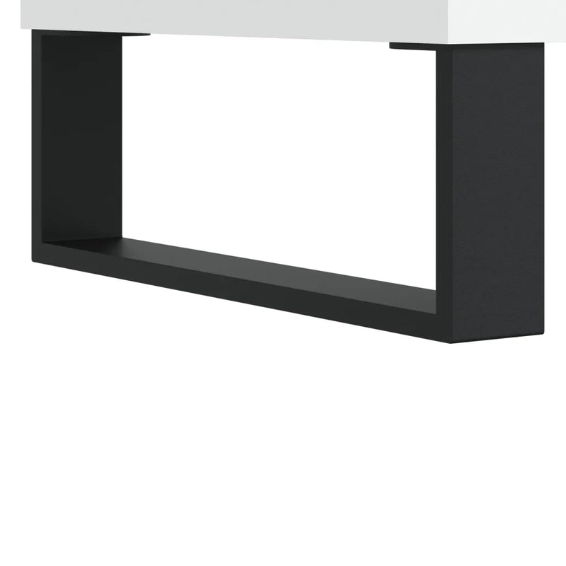 Record Cabinet White 100x38x48 cm Engineered Wood