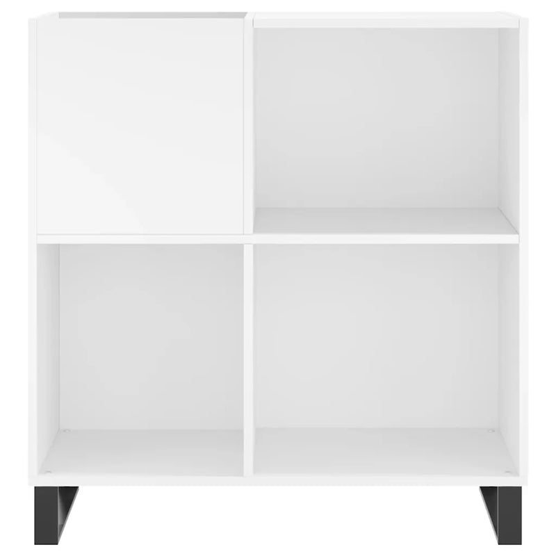 Record Cabinet White 84.5x38x89 cm Engineered Wood
