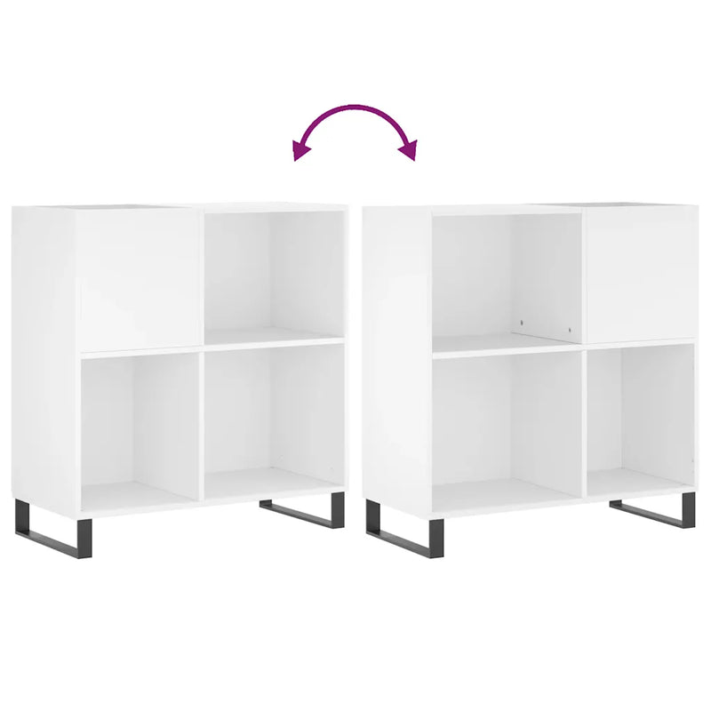 Record Cabinet White 84.5x38x89 cm Engineered Wood