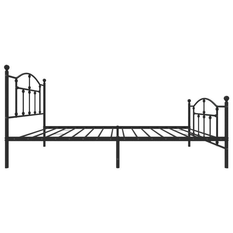 Metal Bed Frame with Headboard and Footboard Black 106x203 cm King Single Size