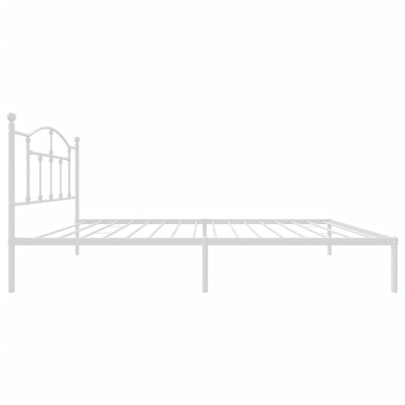 vidaXL Metal Bed Frame without Mattress with Headboard White 107x203 cm King Single
