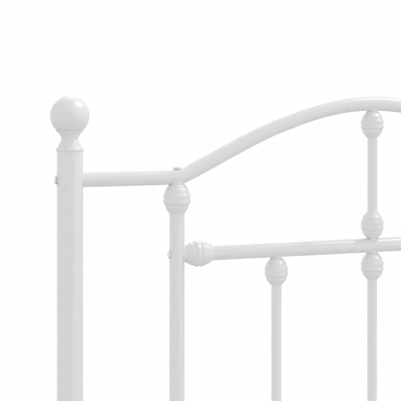 vidaXL Metal Bed Frame without Mattress with Headboard White 107x203 cm King Single